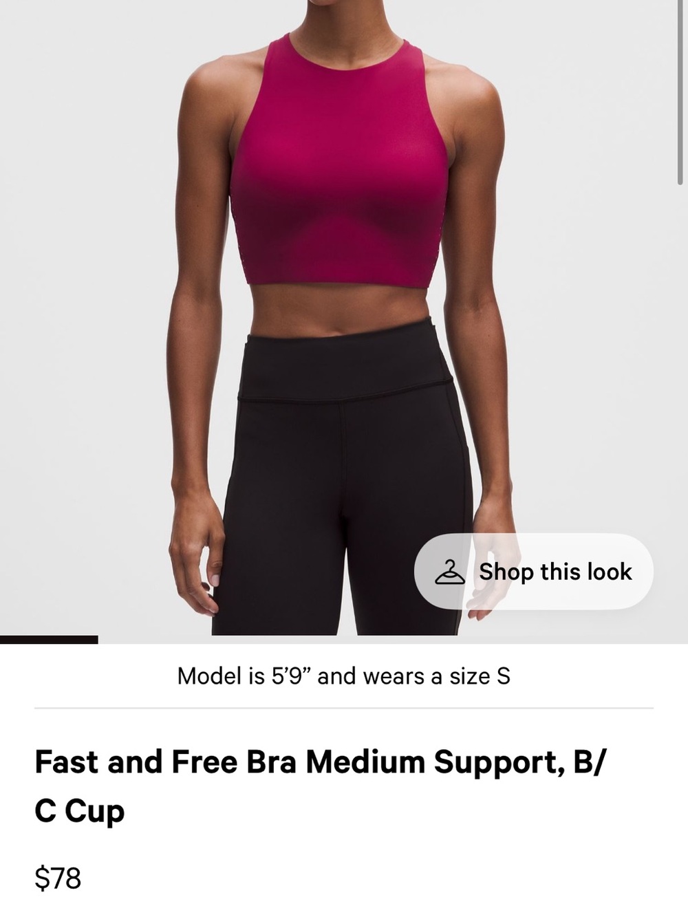 lululemon athletica Fast and Free Bra - Magenta